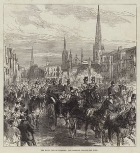 La visite royale à Coventry, la procession à travers la ville
